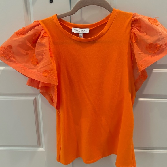 Willa Story Mixed Media Ruffle Detail T’shirt - Picture 2 of 4